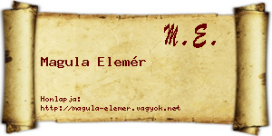 Magula Elemér névjegykártya
