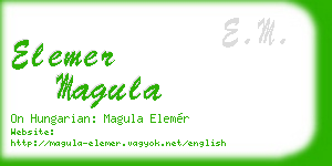 elemer magula business card